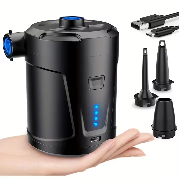 Bomba de Aire Eléctrica para Inflables 5200mAh Bomba de Colchón de Aire Recargable Portátil Mini Inflador/Deflador para Camping at Aire Libre, Fundas Inflables, Cama de Colchón de Aire, Anillo de Nación - 1