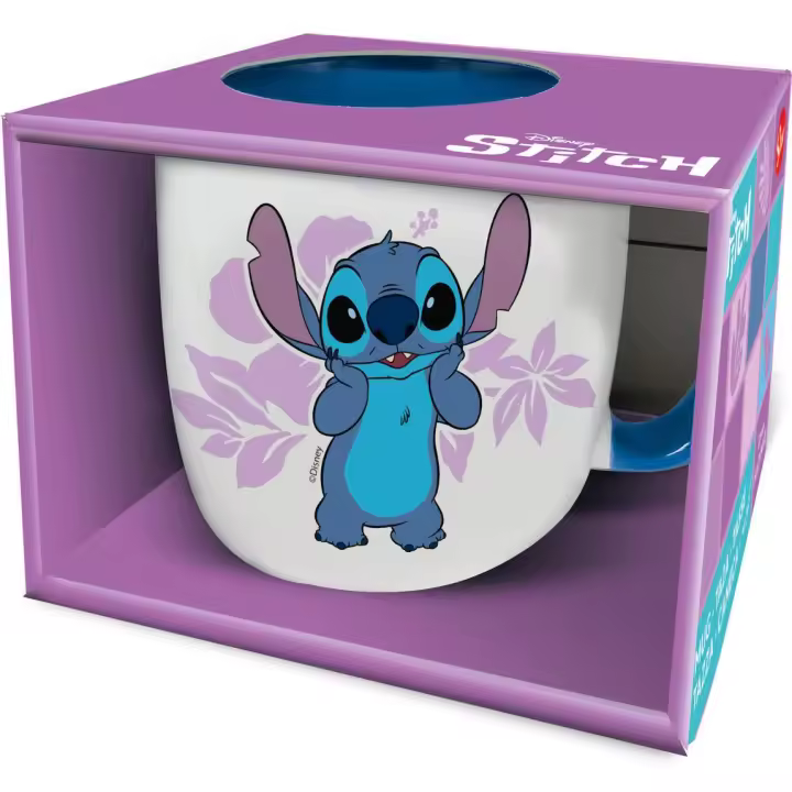 Taza Stitch de Ceramica, Con Asa, En Caja de Regalo, 380 ml, Stor - Kiglam - 1