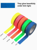 6pc Cinta Fluorescente UV Neón Para Decoración De Casas Bodas Y Fiestas En La Oscuridad Advertencia De Escaleras Tela Reacciona Al Luz Negro - details 6