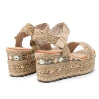 Sandalias plataforma mujer KTEY 523 725 SANDALIA CUÑA YUTE ESPIGA BEIGE 32577 24V - details 1