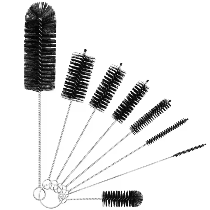 Juego de cepillos pequeños para botellas, 8 cepillos de nailon para limpiar pajitas, para lavar botellas de agua de cuello estrecho, frascos y teteras. - 1