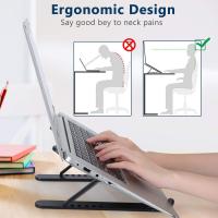 Soporte para computadora portátil de 6 Grados, de Aluminio ABS, plegable, con base de disisación de Calor Plana, adecuado para computadoras portátiles de 17 pulgadas o menos - details 0