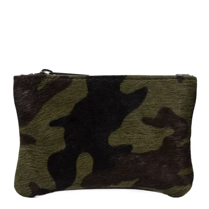 FIRENZE ARTEGIANI. Leonilda Monedero Mujer Mujer.Piel auténtica Sauvage  Cavallino Camuflaje. 14x2x9cm. - 1