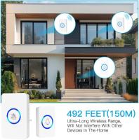 Timbre inalámbrico Blanco enchufable para Exterior, 58 melodías ajustables, 4 grados de Volumen, indicador LED para casa, oficina, Hotel y Emergencias. - details 1