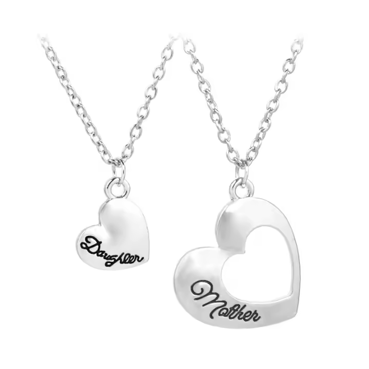 Regalo para la hija mamá a juego corazón colgante joyería madre hija collar madres día regalos para mamá cumpleaños regalos - 1