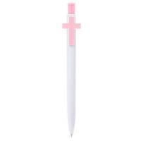 Boligrafo en PVC con pulsador en forma de Cruz en color Rosa o Azul. Con escritura en Azul. Medida 13,60 cm. Un regalos perfecto para dar como recuerdo a los invitados a una Primera Comunión o un Bautizo. - details 3