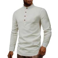 Camisa Casual Para Hombre De Color Sólido Con Cuello En Punta Y Botones Manga Larga Primavera Otoño Ropa De Hombre - details 5