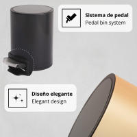 - Cubo con pedal papelera con tapa para baño, WC, salón y dormitorio - details 3
