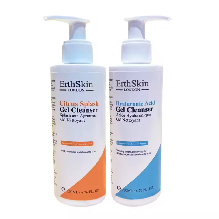 ErthSkin London Gel limpiador Citrus Splash 200 ml + Gel limpiador con ácido hialurónico 200 ml - 1