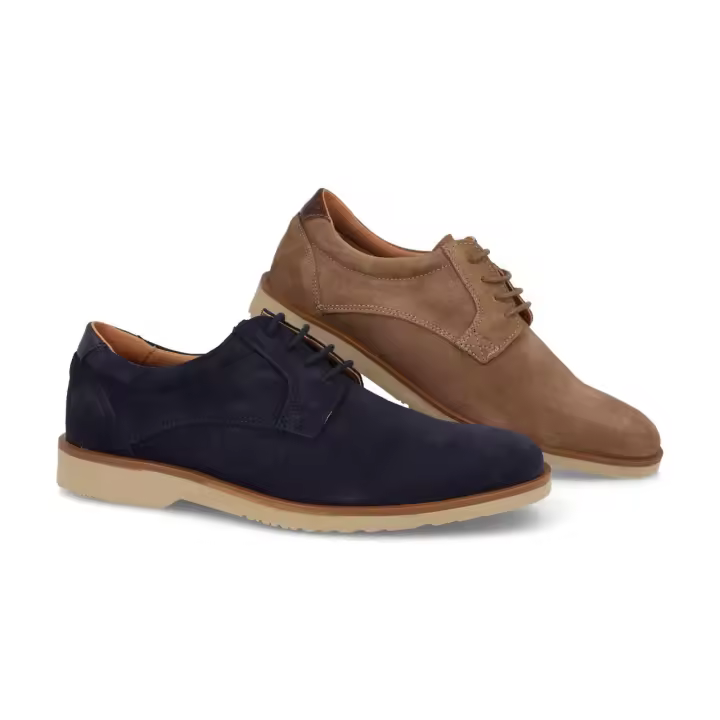 Mº3872 - DI PRIETO ZAPATOS DE HOMBRE    COLORES : MARINO , TAUPE  TALLAS: 39 AL 46  CORTE EXTERIOR: PIEL  FORRO INTERIOR: TEXTIL  PLANTILLA: TEXTIL  ALTURA TACÓN / CUÑA : 2,5 CM.  PISO : SINTÉTICO - 1