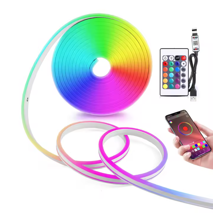 Tira De Luces LED Neón RGB 5V USB Impermeable Con Control Remoto Y App Bluetooth Para Decoración De Hogar Luz SMD Epistar 1/2/3/4/5M - 1