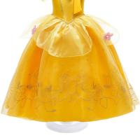 Vestido De Princesa Floral Sin Mangas Para Niñas Disfraz De Belle Y La Bestia Ropa De Fiesta Carnaval Halloween Talla True Mid-Calf Polyester - details 6