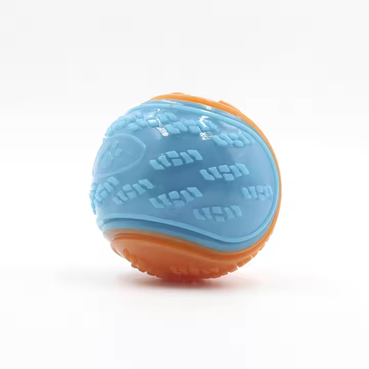 Juguete Interactivo Para Perros Bola De Masticable Y Limpieza De Dientes Resistente Al Mordisco Suave De TPR Juguete Squeaky Para Mascotas - 1