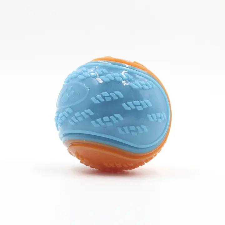 Juguete Interactivo Para Perros Bola De Masticable Y Limpieza De Dientes Resistente Al Mordisco Suave De TPR Juguete Squeaky Para Mascotas - 1