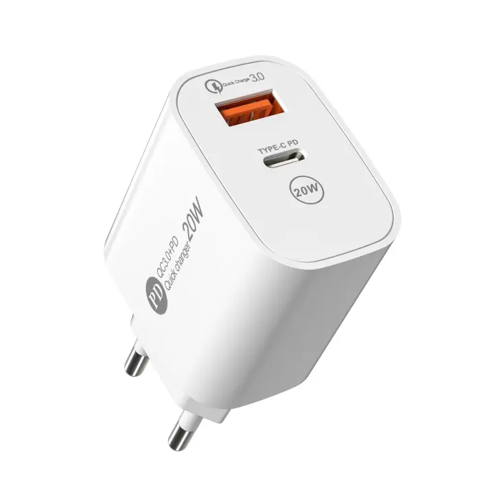 FGNS. Enchufe de Cargador rápido USB C de 20W, Adaptador USB C+USB A PD&QC 3.0 Cargador de Pared de Carga para i Phone 15 14 13,12, Pro, MAX, 11, XS,8 Plus, Pad, Samsung Galaxy S21, S20, Honor, Huawei, xiaomi - 1