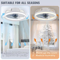 Ventiladores de techo con Control remoto y luz, lámpara LED, ventiladores de techo silenciosos inteligentes para decoración de dormitorio y sala de estar, lámpara de techo - details 10