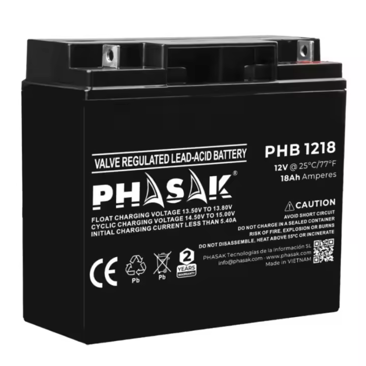 Phasak PHB 1218 · Batería Compatible SAI/UPS · 12V 18Ah - 1