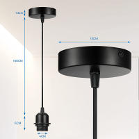 Soporte De Lámpara Colgante Vintage E27 Con Cable De Colgaje De 1m Y 1.5m Base De Lámpara Para Luces Colgantes Y Candelabros - details 4