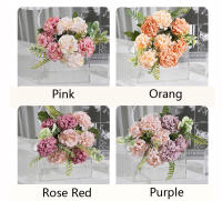 Bouque De Flores Artificiales Hydrangea En Rosa Para Decoración De Hogar Bodas Fiestas Accesorios De Decoración De Party - details 3