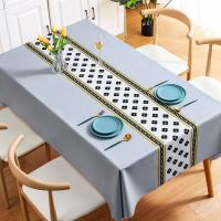 Qianniao Teléfono De Mesa Cuadrado De Piel Con Patrón De Cuadrícula Impermeable Y Resistente Al Aceite PVC Sencillo Para Mesa De Café Y Comedor - details 13