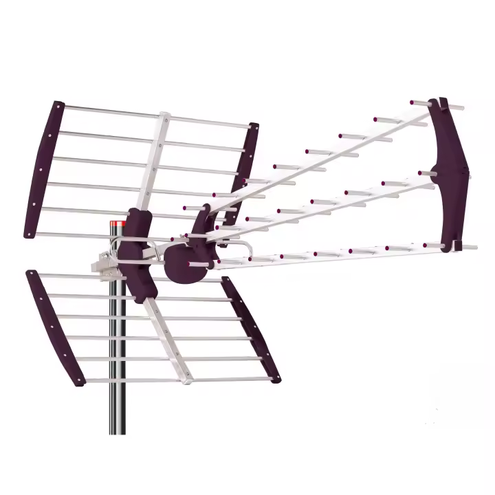 CABLEPELADO Antena TDT LTE 700 Alta Ganancia, Antena Triple Plegable UHF G=18 dB, Aluminio de 16,5 mm de sección en Eje Principal, Ideal para recepción de Televisión Digital Terrestre, Red - 1
