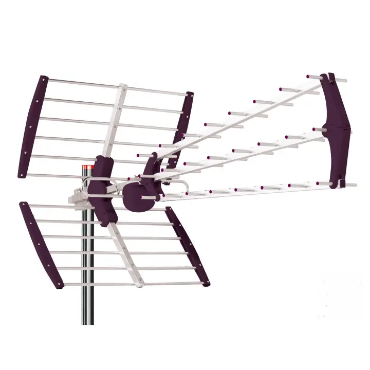 CABLEPELADO Antena TDT LTE 700 Alta Ganancia, Antena Triple Plegable UHF G=18 dB, Aluminio de 16,5 mm de sección en Eje Principal, Ideal para recepción de Televisión Digital Terrestre, Red - 1