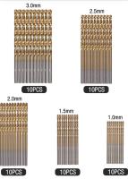 Juego de brocas HSS, 50 piezas Brocas helicoidales 1/1.5/2 / 2.5/3 mm Brocas de acero de alta velocidad Herramientas Brocas de titanio para madera Plástico Metal Aluminio Cobre - details 3