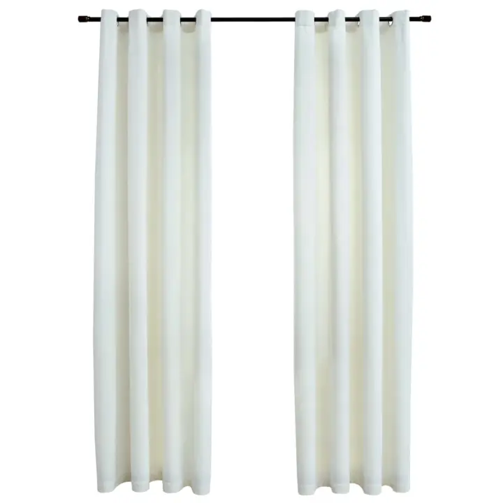 vidaXL Cortinas Opacas con Anillas 2 Piezas Terciopelo 140x175cm Color Azul oscuro,  Antracita,  Rosa antiguo y mas - 1