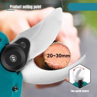 tijeras de podar eléctricas sin escobillas, podadora de árboles frutales, bonsái, recargable, 2 engranajes, bateríaFor  Makita de 18V, 30mm， tijeras,Con pantalla digital - details 4