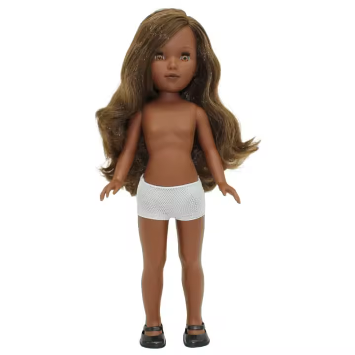 Folk Artesanía Muñeca Desnuda Mulata 41 Cm Pelo Ondulado - Edición Limitada - 1