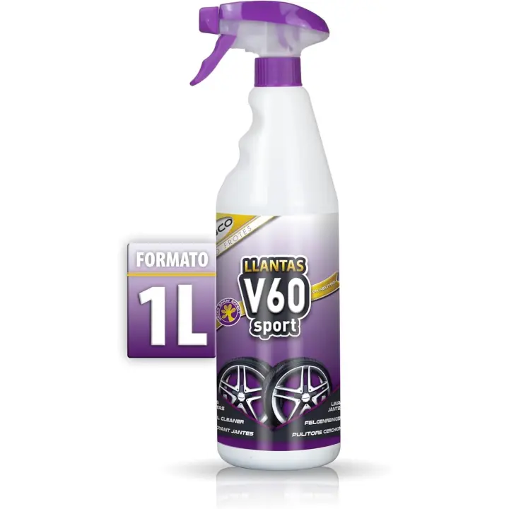 Sisbrill V60 Sport Limpia Llantas - Neutro y Seguro - Efecto Gecko Spray - 1 Litro - 1