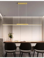 Lámpara Colgante LED Minimalista Moderna Ajustable En Oro Para Comedor Chandelier Lineal Para Hogar Iluminación Dimmable Con Fuente De Aluminio Incluida - details 11