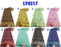 Tela De Encaje Africano De Algodón Para Mujer 5 Yardas Ideal Para Vestidos De Boda Y Fiestas Costura Y Bordado - details 0