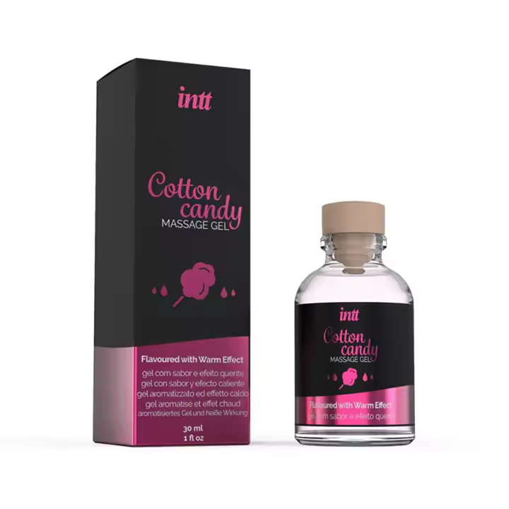 INTT GEL DE MASAGE EFECTO CALOR SABOR ALGODÓN DE AZUCAR UNISEX 30 ML LUBRICANTE SEXUAL COTTON CANDY - 1