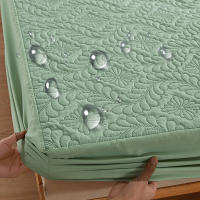 Sábana Protectora De Muelles Impermeable Y Antialérgica Con Patrón Cuadrado Para Cama Capa De Protección Contra Polvo Y Bacterias - details 0