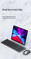 Jomaa Teclado Y Ratón Inalámbricos Ultrafinos USB 2.4G + Bluetooth Recargables Con Funciones Multimedia Para Oficina Doméstica - details 20