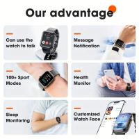 SOMY Reloj inteligente inalámbrico para llamadas, pantalla táctil completa, reproducción de música por voz, Adaptable al teléfono inteligente, recargable, deportes, ciclismo, correr - details 6