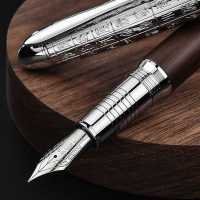 Hongdian 6016 Pluma Fuente De Madera Natural Con Hermoso Tapa De Oráculo EF/F Nib Pluma Retro Para Escritura De Tinta En Oficina Regalo De Negocios - details 3