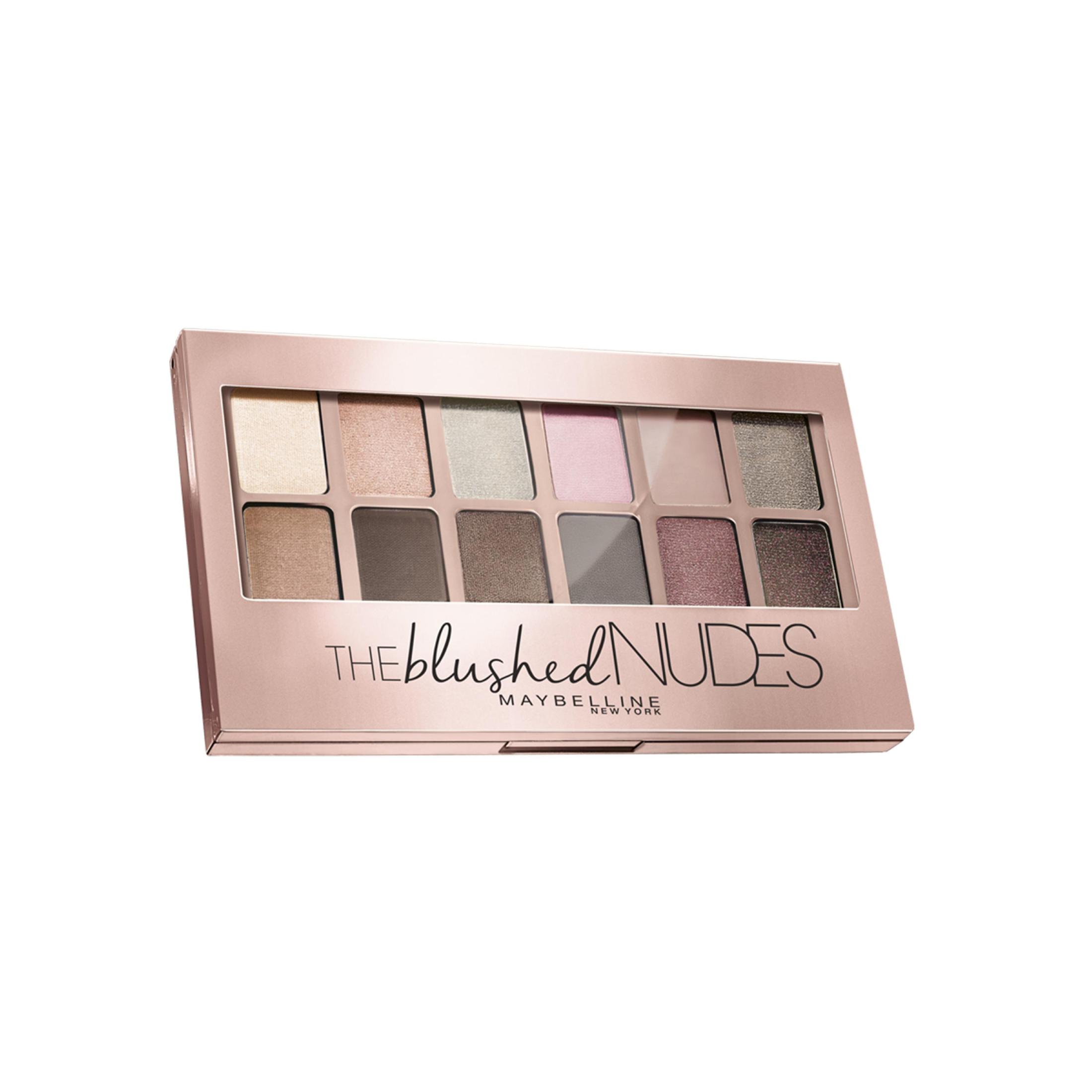 Maybelline New York | The Blushed Nudes Paleta de Sombras de Ojos  12 sombras colores nude y rosas- 9,6 g