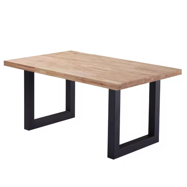 Mesa de comedor Lis en color roble nordish y negro diseño industrial para comedor 160x100x75 cm - 1