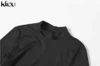 Vestido Largo Elegante Kliou Para Mujer Con Corte En La Espalda Y Cuello En O Estilo Clásico De Calle Mayor Con Mangas Largas Y Corte Bodycon - details 4
