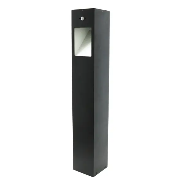 Baliza Solar LED 3W IP54 Color Negro en Acero, Con Mando - Lámpara Solar de Jardín con Sensor de Movimiento - LEDSTORE - 1