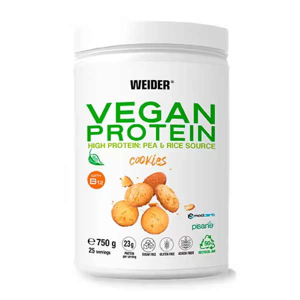Weider - Vegan Protein 750 g - Proteínas de guisante (Pisane C9) y arroz de alta calidad -  Todos los sabores - 1