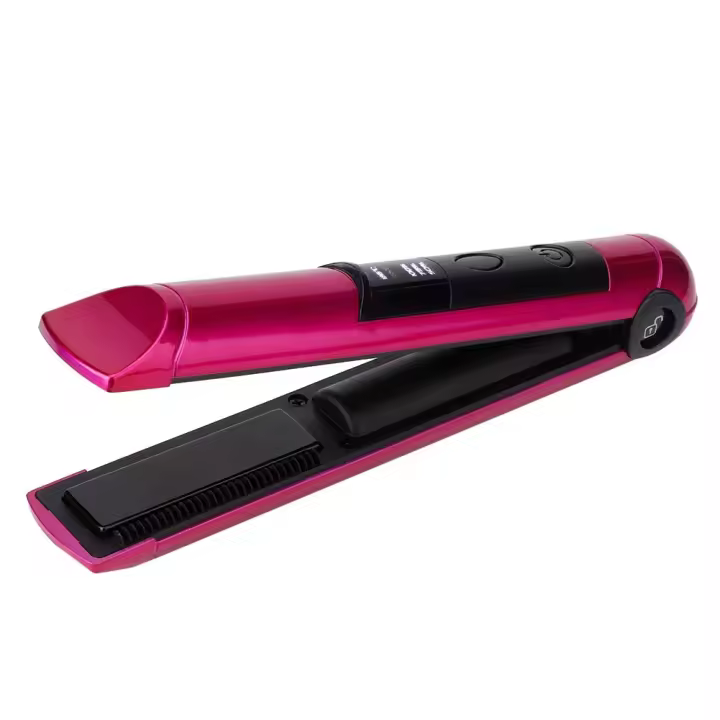 Plancha de pelo, plancha de pelo de Iones de Cerámica con pantalla, miniplancha, Alisador, rizador, inalámbrico, alisador - 1
