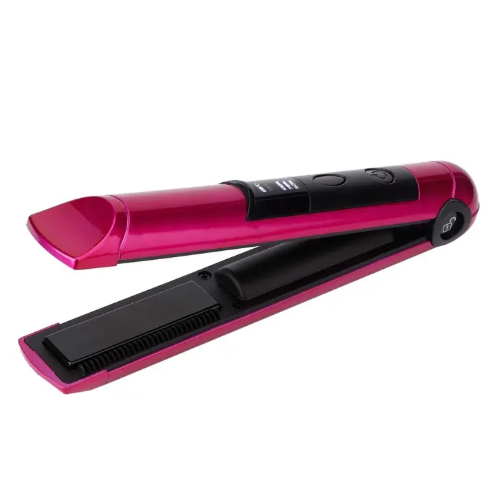 Plancha de pelo, plancha de pelo de Iones de Cerámica con pantalla, miniplancha, Alisador, rizador, inalámbrico, alisador - 1