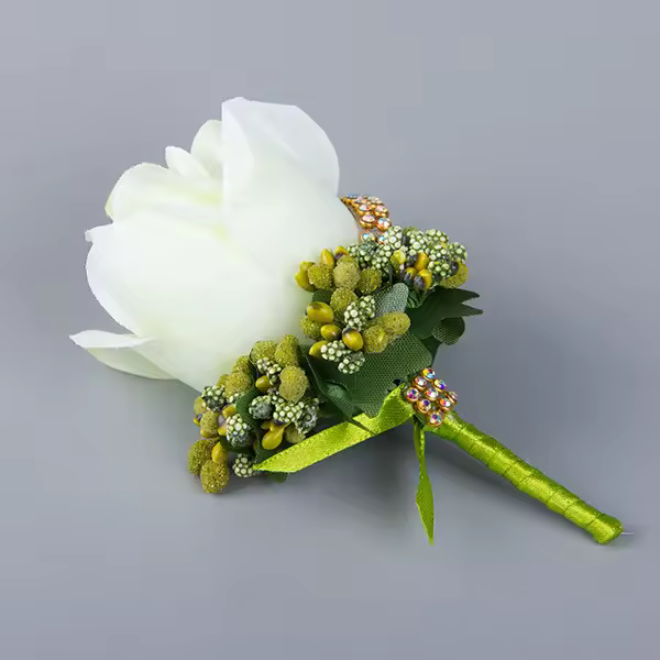 Broche De Silken Artificial Para Mujer Y Hombre Corsé De Mano Flor De Boda Decoración De Fiesta Para Novio Y Novia - 1