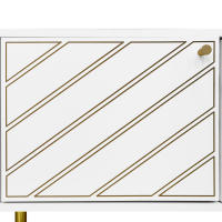 Soporte de TV Moderno Blanco | Asas Doradas + Pies de Metal Premium | 4 Puertas con Almacenamiento Amplio | Diseño Elegant para Estilos Nórdicos, Clásicos y Modernos | Ideal para Salón y Espacios Premium - details 6