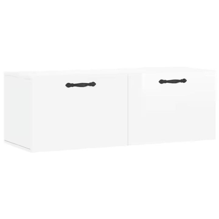 Armario de pared madera ingeniería blanco brillo 100x36,5x35 cm - 1