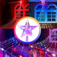 Luces De Navidad Estrella De Cinco Puntos Solar Para Jardín Fiesta Decoración De Árbol De Navidad Impermeables Luz De Fairy - details 8