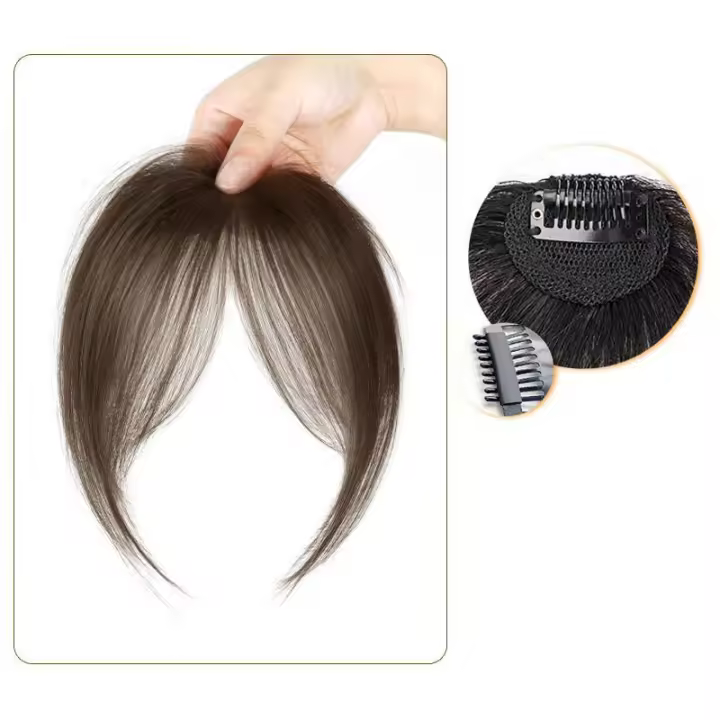 Extensiones De Pelo Synético Con Franja Media Parte Falsa Clip-In Textura Natural Invisible Para Mujeres Peluca De Sintetico - 1